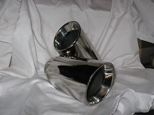 Cherry Bomb Exhaust Tips (2) Stainless Steel Cherry Bomb Exhaust Tip Double Wall 2.5" x 4" x 8" IAD408NS