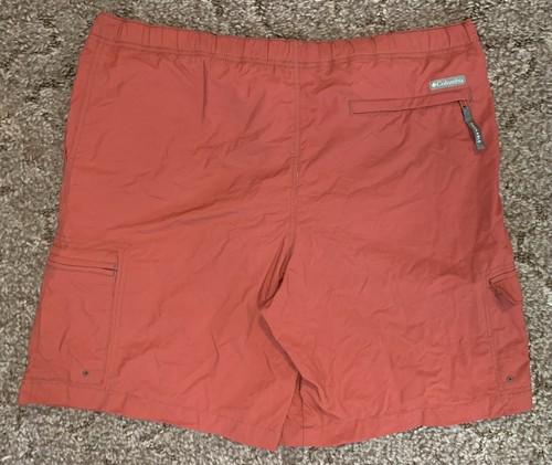 Columbia Shorts Adult L Red Lined Utility Outdoors Nylon Belted Packable Mens - Picture 4 of 7
