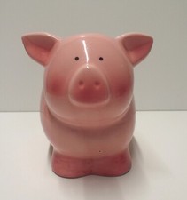 Vintage Pink Piggy Bank w/ Rubber Stopper (numbered)