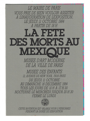 La Fete Des Morts Au Mexique 1984 Exhibit Flyer Musee Art Moderne de Ville Paris