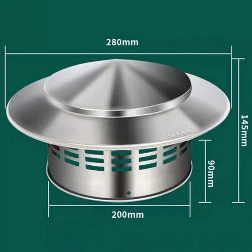 Edelstahl Schornsteinabdeckung Regenhaube Edelstahlgitter für Ofenrohre Kamin - - Bild 16 von 16