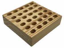 WOOD SQUARE SPIN BLOCK SCISSOR STORAGE 30 Holes Lazy Susan Holder Crafts Tools