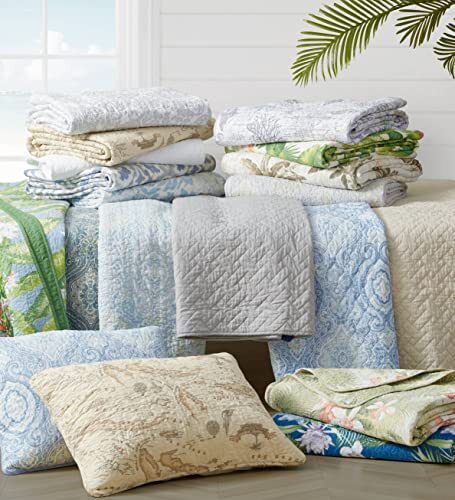 Tommy Bahama - Set trapunta king biancheria da letto reversibile in cotone con federe abbinate leggere - Foto 3 di 12