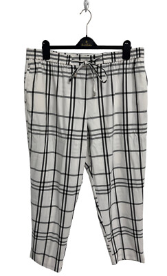 SOHO Apparel LTD. Women's Black And White Checked Drawstring Dress Pants Size XL