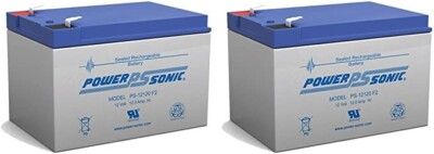 Power-Sonic SLA Battery Replacement PS-12120F2 PS-12120 F2 12V 12AH  2 Pack