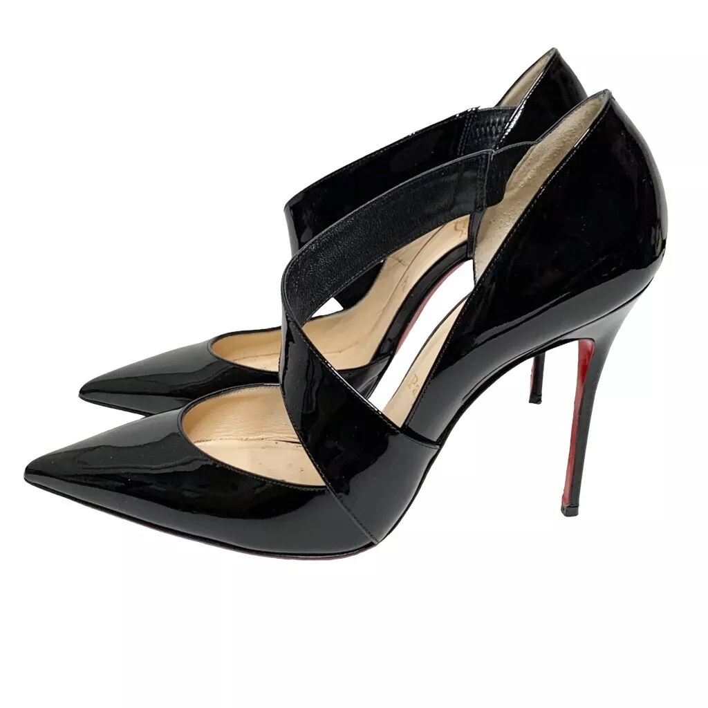 Louboutin Cross Strap Black High Pumps Women's 41 (9) | eBay