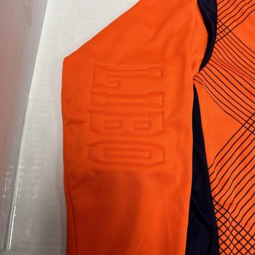 MAGLIA CALCIO IMBOTTITA BRACCIA PETTO COMPRESSIONE TAGLIA XL ARANCIONE BLU NAVY #1 - Foto 3 di 15
