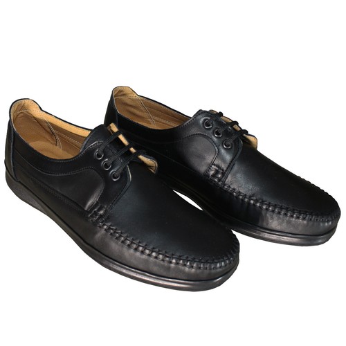 Mocassini Uomo Scarpe in Vera Pelle Made In Italy con lacci Nuovo 210V - Foto 3 di 22
