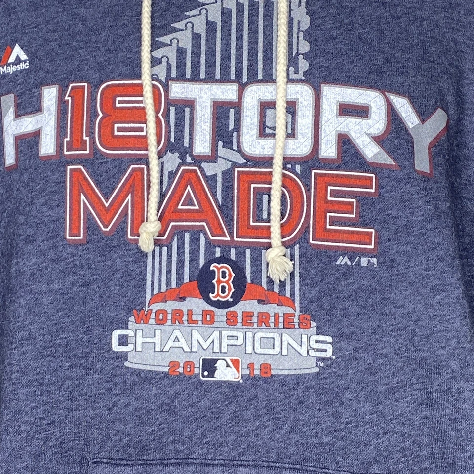 Majestic Threads Men's S Gray Red Boston Red Sox Champions H18tory Made Hoodie - Image 2 of 4