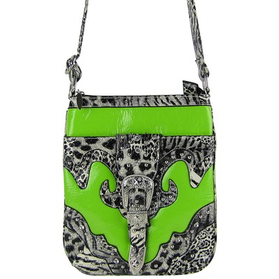 green leopard print bag