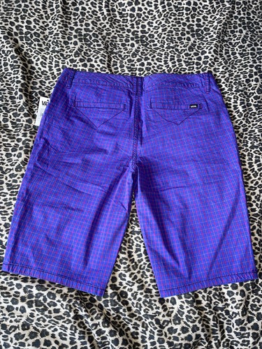 Vans off the wall purple blue red chequered shorts NEW with label size S 31 Sz 9 - Picture 11 of 12