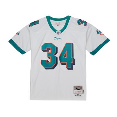 Miami Dolphins Ricky Williams #34 Mitchell & Ness White 2002 NFL