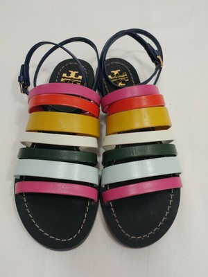 multi colored tory burch sandals