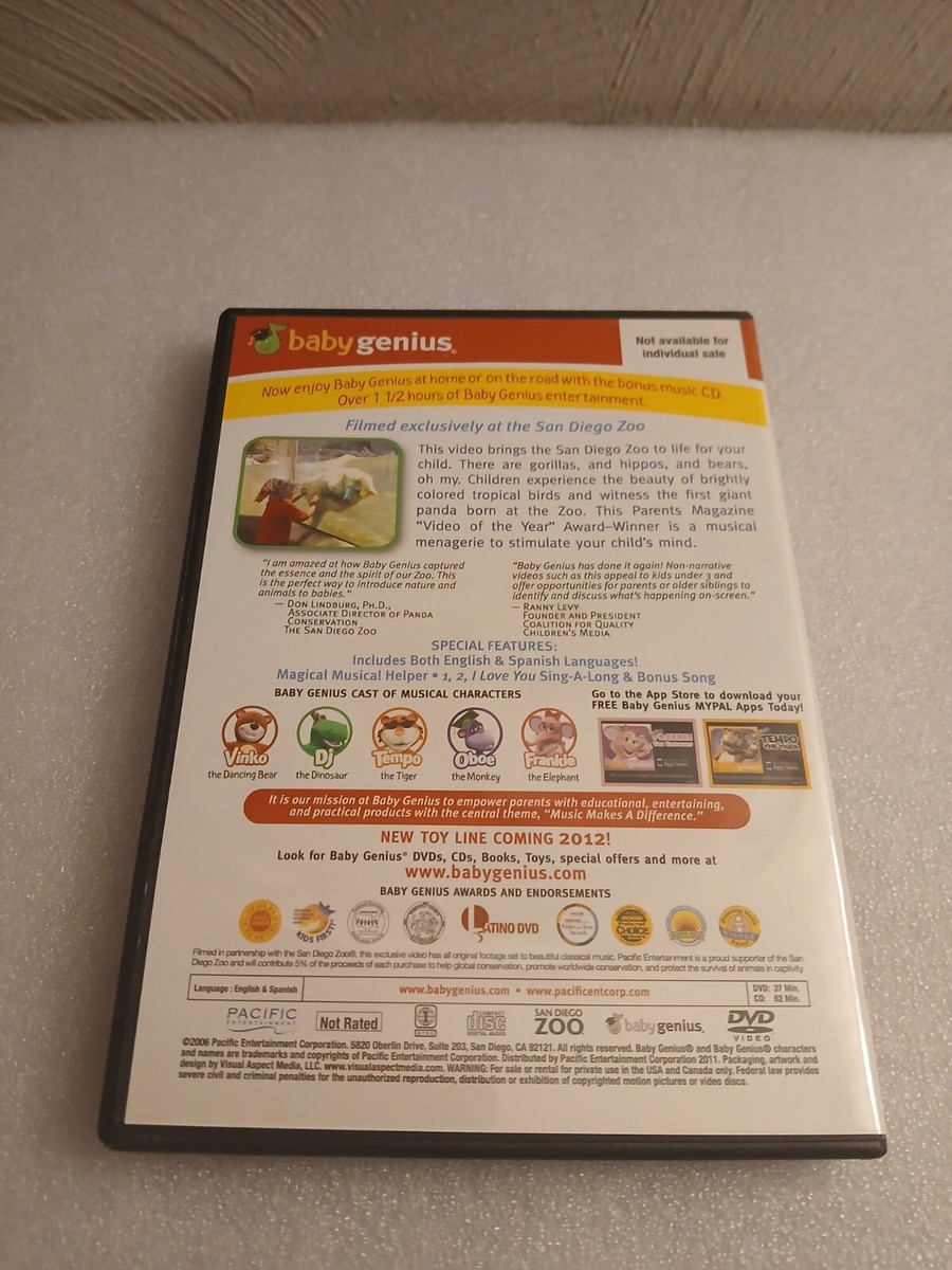 Baby Genius - A Trip to the San Diego Zoo (DVD, 2004 MUSIC CD