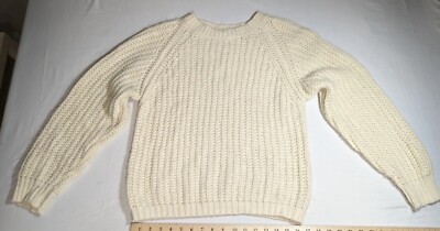 Emory Park Women's M Ivory Pullover Knitted Sweater Medium Soft
