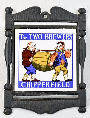 The Two Brewers Chipperfield Cast Iron Tile Trivet Wall Hanging Man Cave Shingle