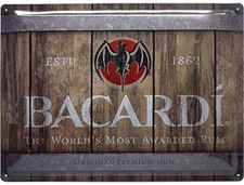 Bacardi Rum Crate large embossed metal sign 400mm x 300mm    (na) 
