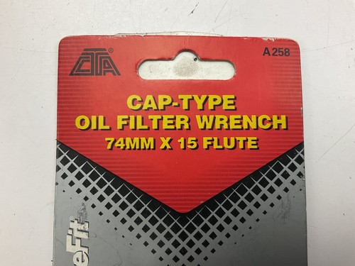 CTA A258 Cap Type Oil Filter Wrench - 74MM X 15 Flute, 3/8