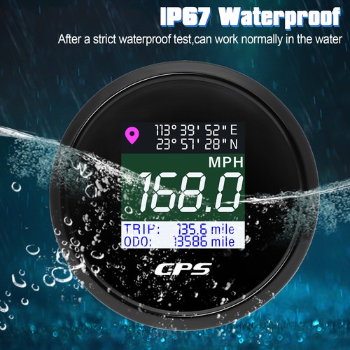 52mm Digital GPS Speedometer Gauge 0-999MPH Knots Km/h Adjustable For Car Boat - Picture 3 of 16