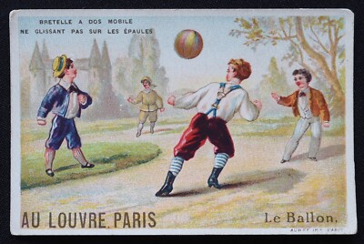 Chromo image AU LOUVRE bretelle à dos mobile Ballon Football