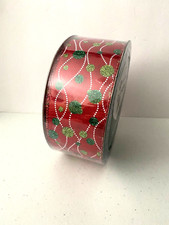 Members Mark Christmas Ball Glitter Ribbon 2.5" Wire Edge 50 yd New