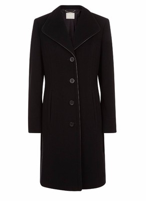 Windsmoor Black Mid Wool Coat Ladies UK Size RRP £249 BOX1 OO 04