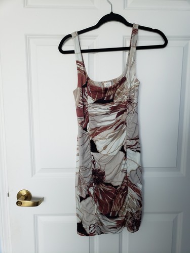 Wilfred Aritzia Ruched Mini Floral Print Square Neck Lydia Dress Size M NWOT - Picture 3 of 10