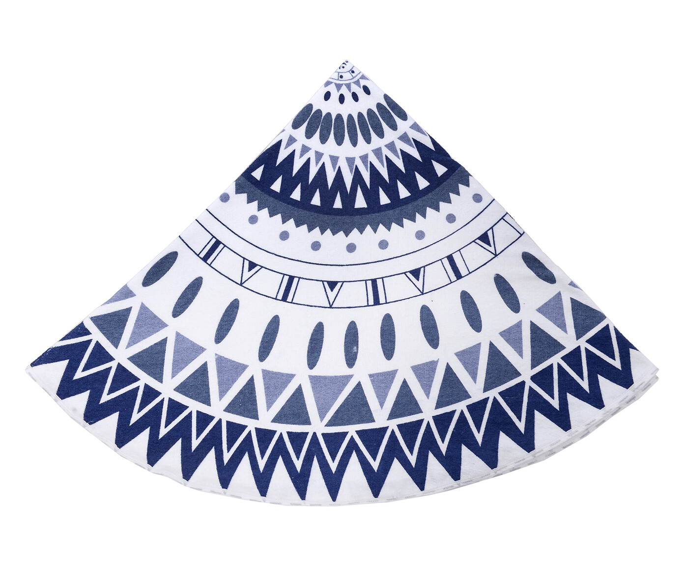 Telo Mare Piscina Pareo 100% Cotone - Rotondo - 150 x 150 cm - Colore Bianco Blu