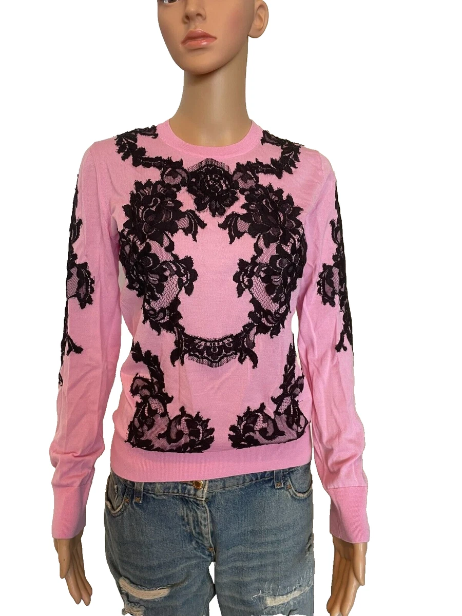 Pink lace sweater sale
