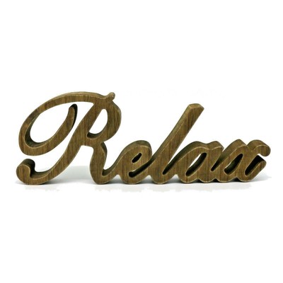 Rustic Distressed Wooden Words Sign Relax Tabletop Shelf Home Wall Office Decor Ebay