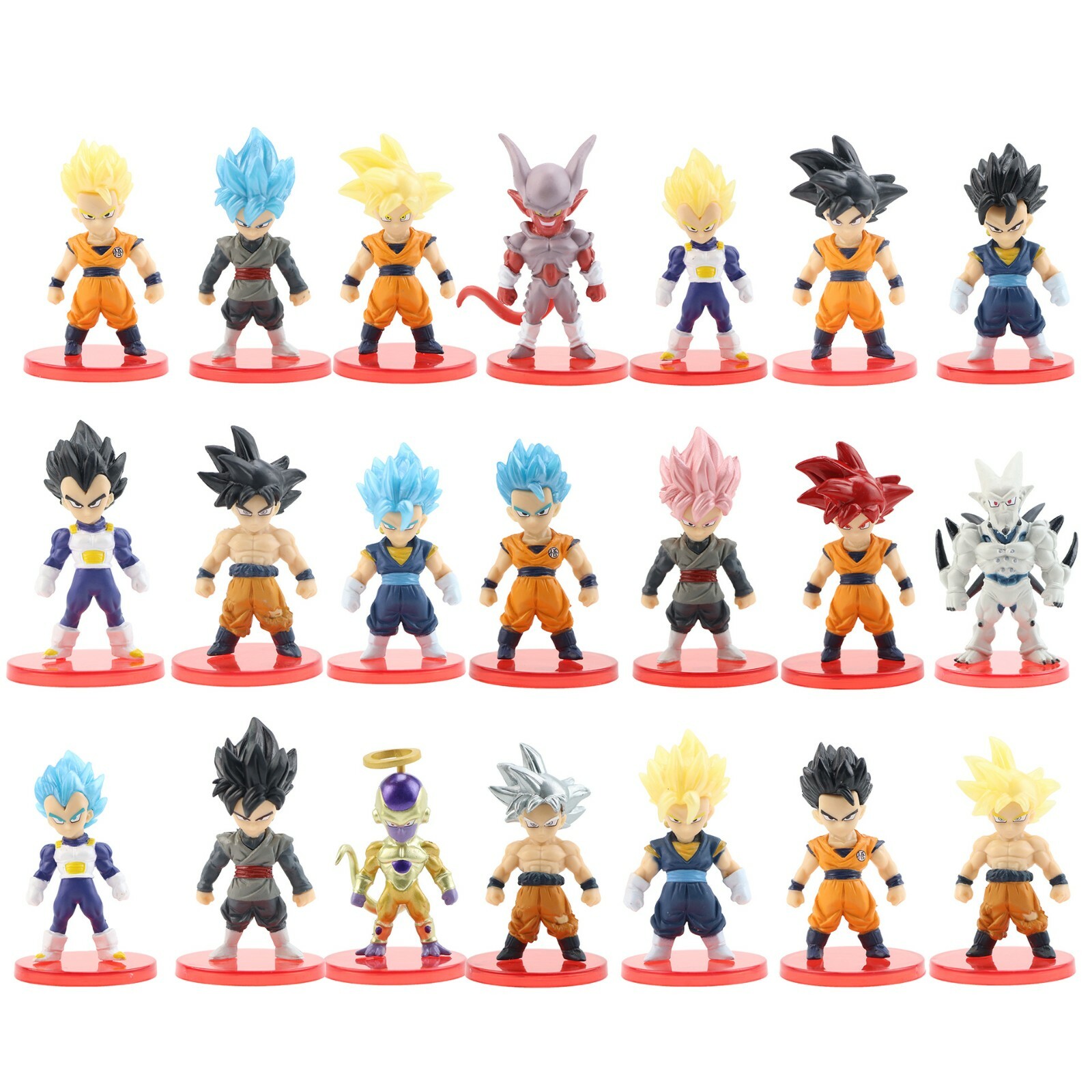 Dragon Ball Z Super Saiyan Son Goku Gohan Vegeta Gogeta Mini Action Figures Toys