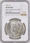 :1927-P 1$ SILVER PEACE DOLLAR NGC AU-DETAILS CLEAR &: BRIGHT HIGHER-GRADES