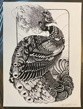 Peacock 2010 Ian MacArthur Signed Limited Screen Print Poster