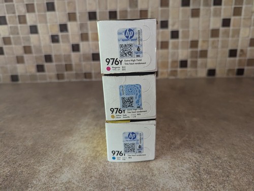 SET OF 3 GENUINE HP 976Y SET L0R05A/L0R06A/L0R07A EXTRA HIGH YIELD INK - Afbeelding 6 van 6