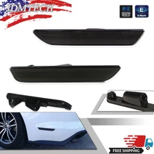 For 2015-2023 Ford Mustang Black Lens Rear Side Marker Reflector Lights Housings