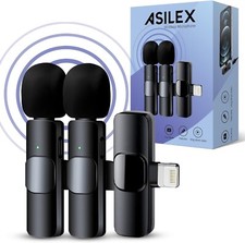 Asilex Wireless Microphone For Iphone, 2 Pcs Mini Microphone, Iphone Microphone