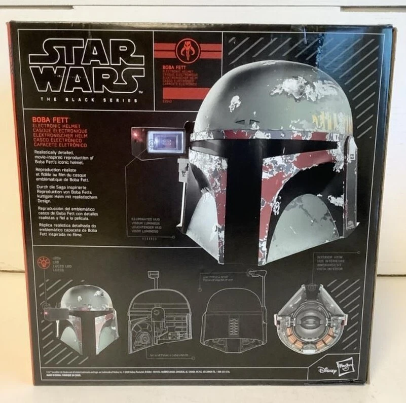 NUEVO Hasbro E7543 Star Wars Serie Negra BOBA FETT Casco Electrónico Prop Réplica Foto 2 de 3