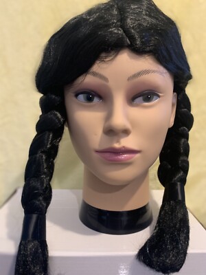 Böse Zöpfe Schulmädchen Kostüm Perücke - schwarz Cosplay