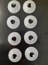 8 x RADIATOR Pipe Rings Roses For Use Up To 15mm - Pipes Collars Covers  - WHITE