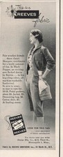 Reeves Fabrics Print Ad Vintage Advertisement Clothing Ad Pedal Pushers 1955