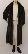Real Mink Fur Saga Darkest Mahogany Brown Swing Coat 50” 12-14-16 Uk/ L