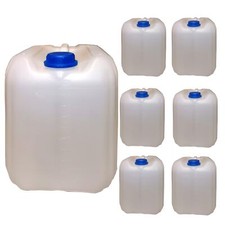 7 Contenitori 10 Litri HDPE Naturi Vuoti Con 7 Tappi A Vite DIN45