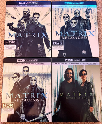The Matrix 1-4 Collection (4K Blu-ray/Blu-ray, w/ Slipcovers)