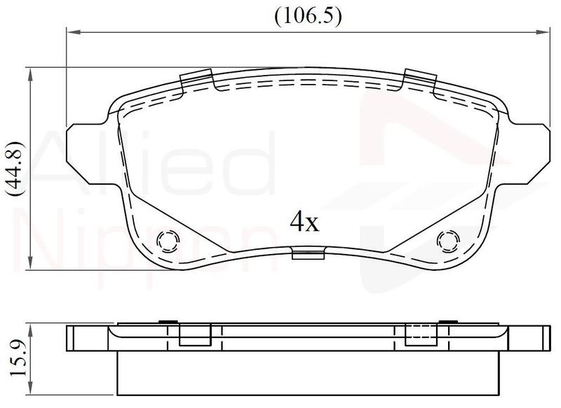Brake Pad Set For Disc Rear Fits Renault Espace Megane ALLIED NIPPON ADB06124