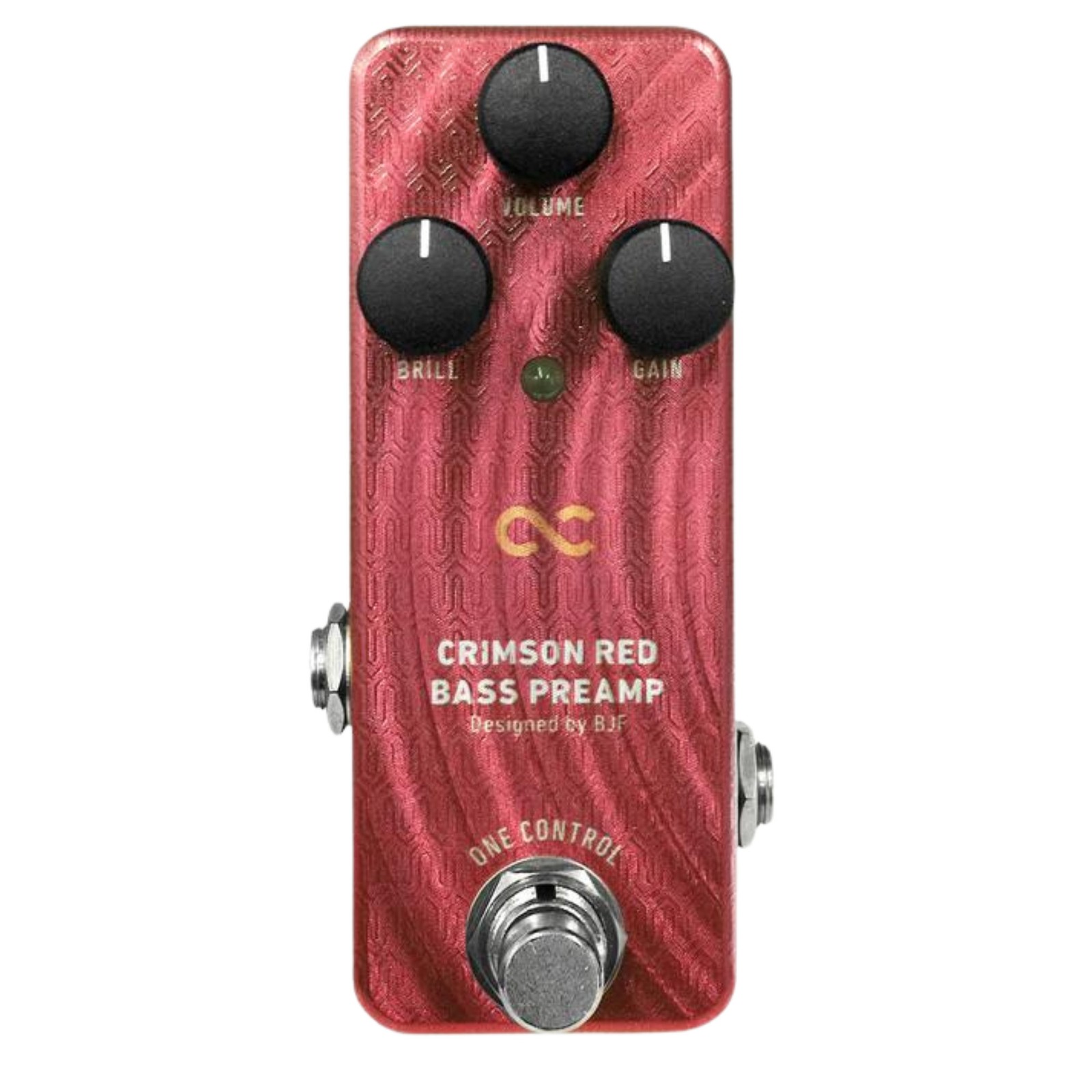 Одна управляющая малиново-красная педаль басовых эффектов предусилителя