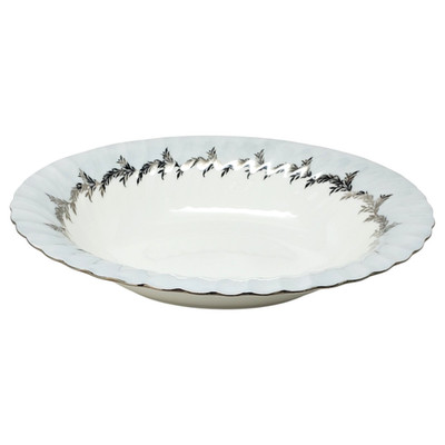 Foley Bone China - Silver Fern - Oval Vegetable Bowl - England - A