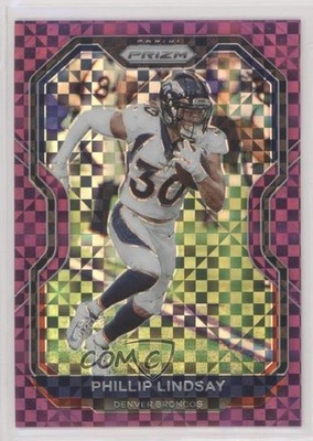 2020 Panini Prizm Purple Power Prizm 19/49 Phillip Lindsay #114 ey6