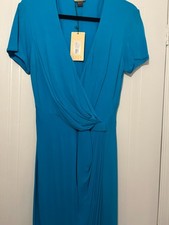 Issa Dress Size 12 Faux Wrap  Azure  Blue RRP £300+