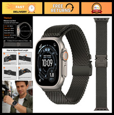 Titanium Milanese Loop Band for Apple Watch Ultra  Series 1-11, 49mm/46mm/45mm/