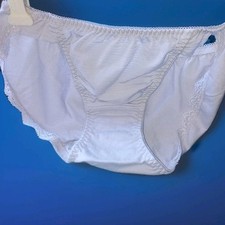Vintage WACOAL 90s Lace Trim Stretch Bikini Panties 32" 34" Pale Gray